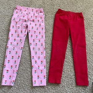 Kids Pink and Red Leggings Set